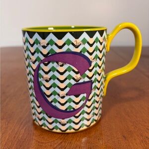 Anthropologie Monogram “G” Mug Colorful Pattern
